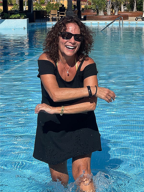Dr. Terri having fun in a pool